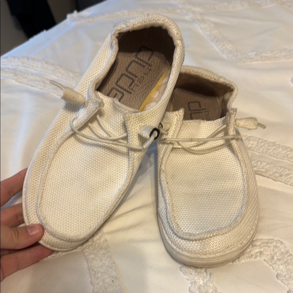Hey Dude White Moccasin Shoes Casual Comfort